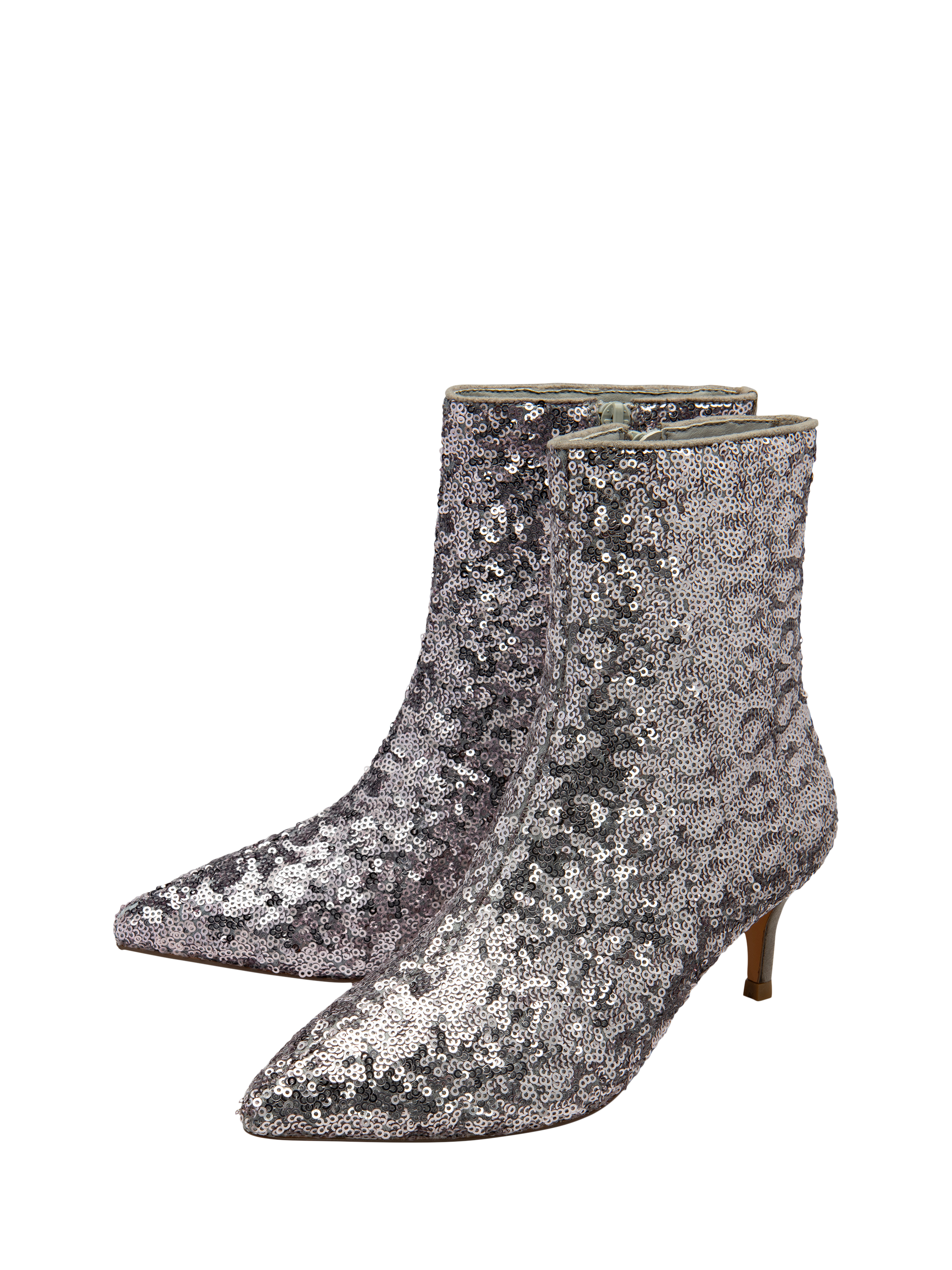 Product image 2 of 4, which shows Ravel Currans Sequin Ankle Boots, Silver, 3