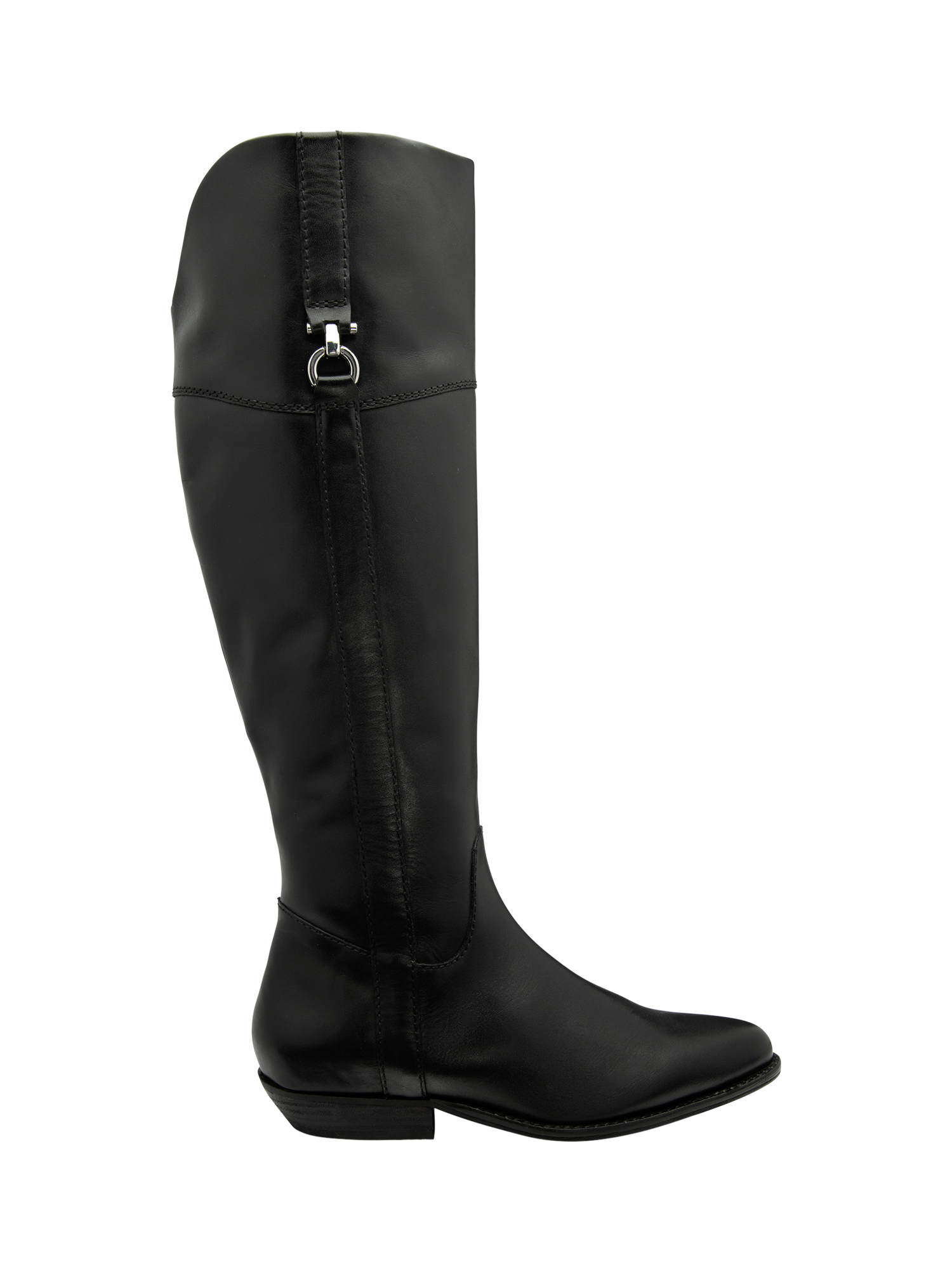 Product image 1 of 4, which shows Ravel Forge Leather Knee High Boots, Black, 3