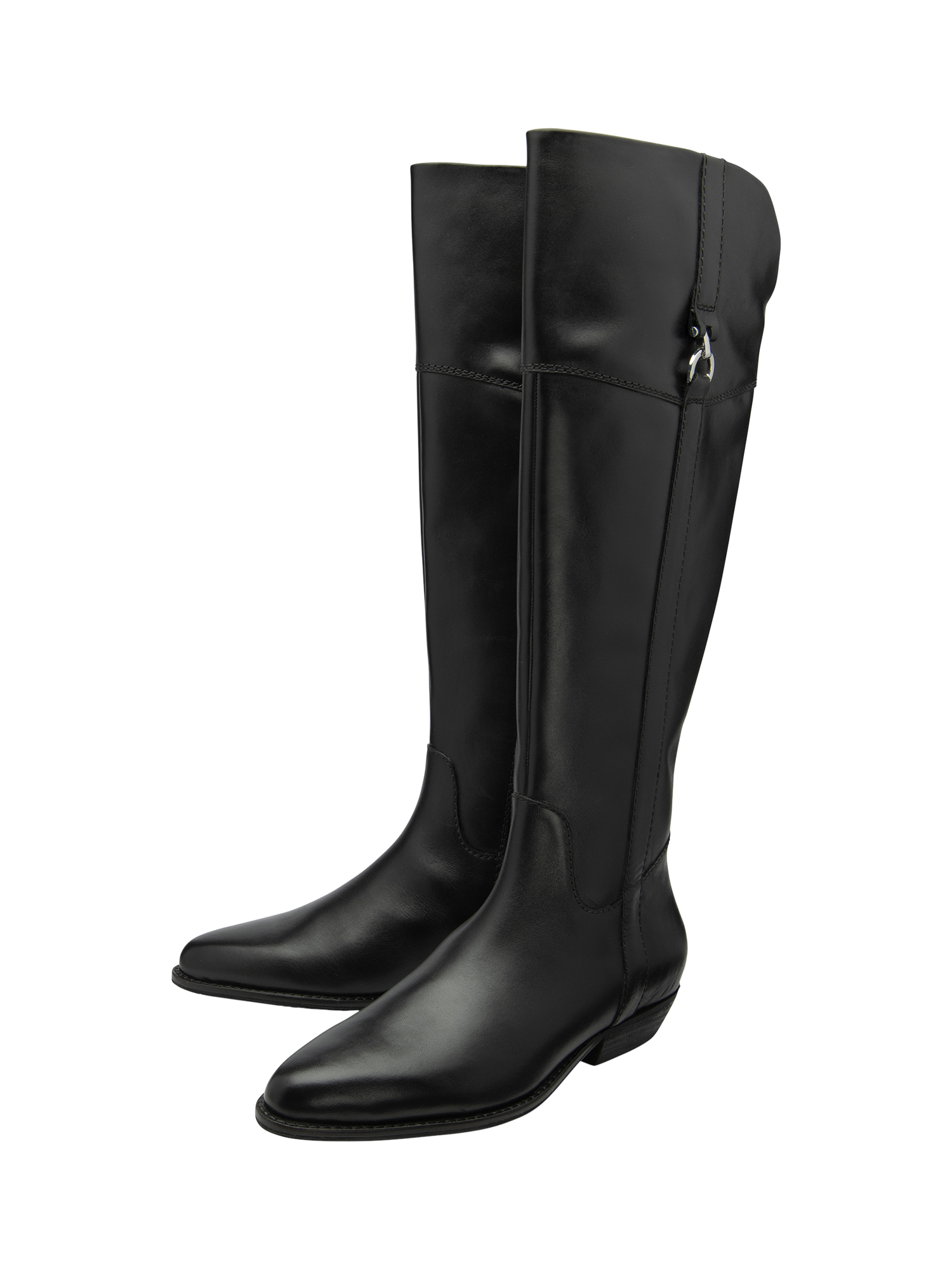 Product image 2 of 4, which shows Ravel Forge Leather Knee High Boots, Black, 3