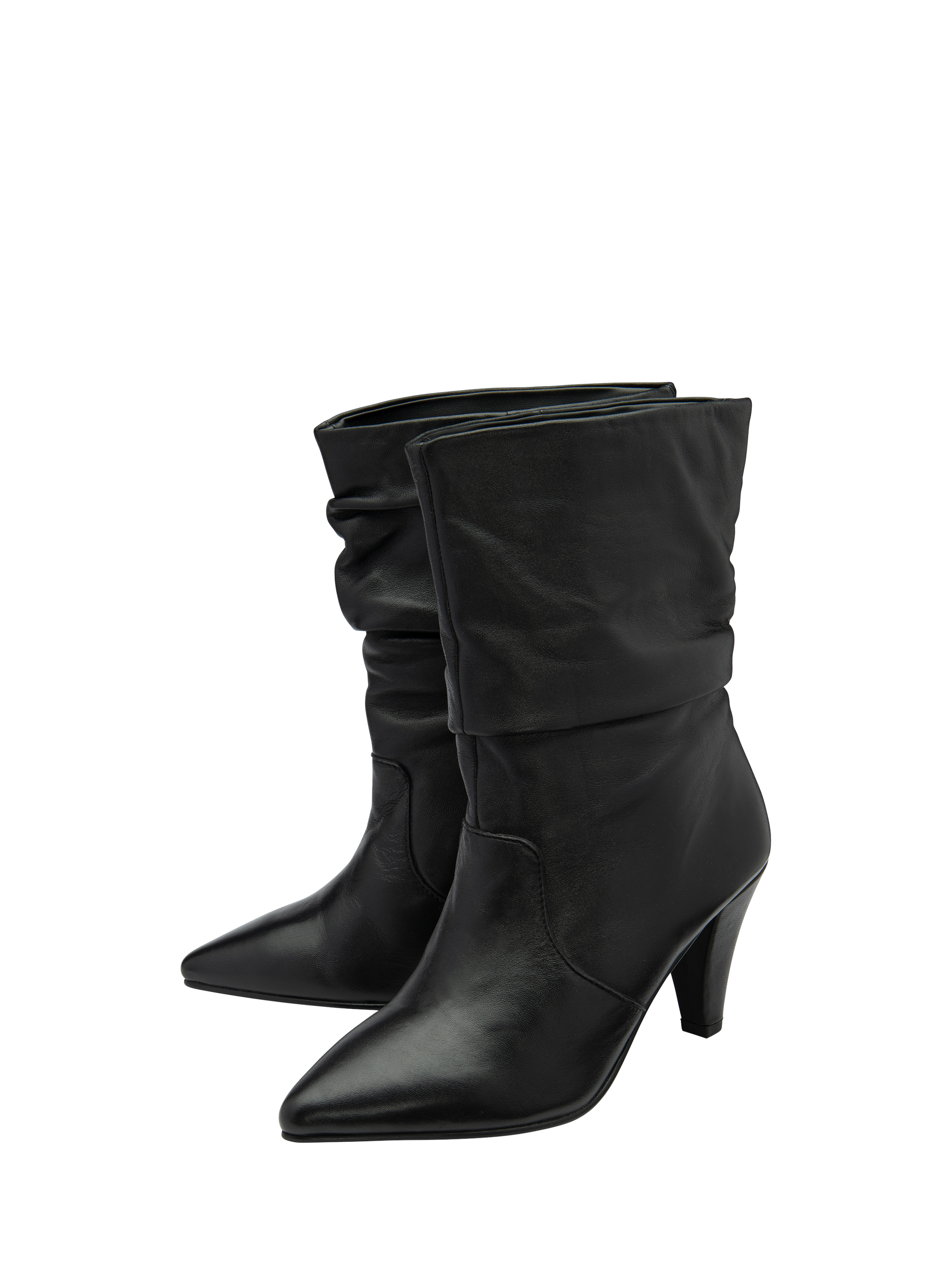 Product image 2 of 4, which shows Ravel Gatton Leather Cone Heel Ankle Boots, Black, 3