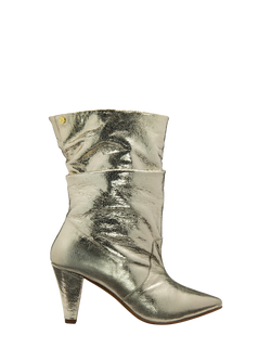 Ravel Gatton Leather Cone Heel Ankle Boots, Gold, Gold