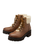 Ravel Ingram Leather Faux Sheepskin Ankle Boots, Tan
