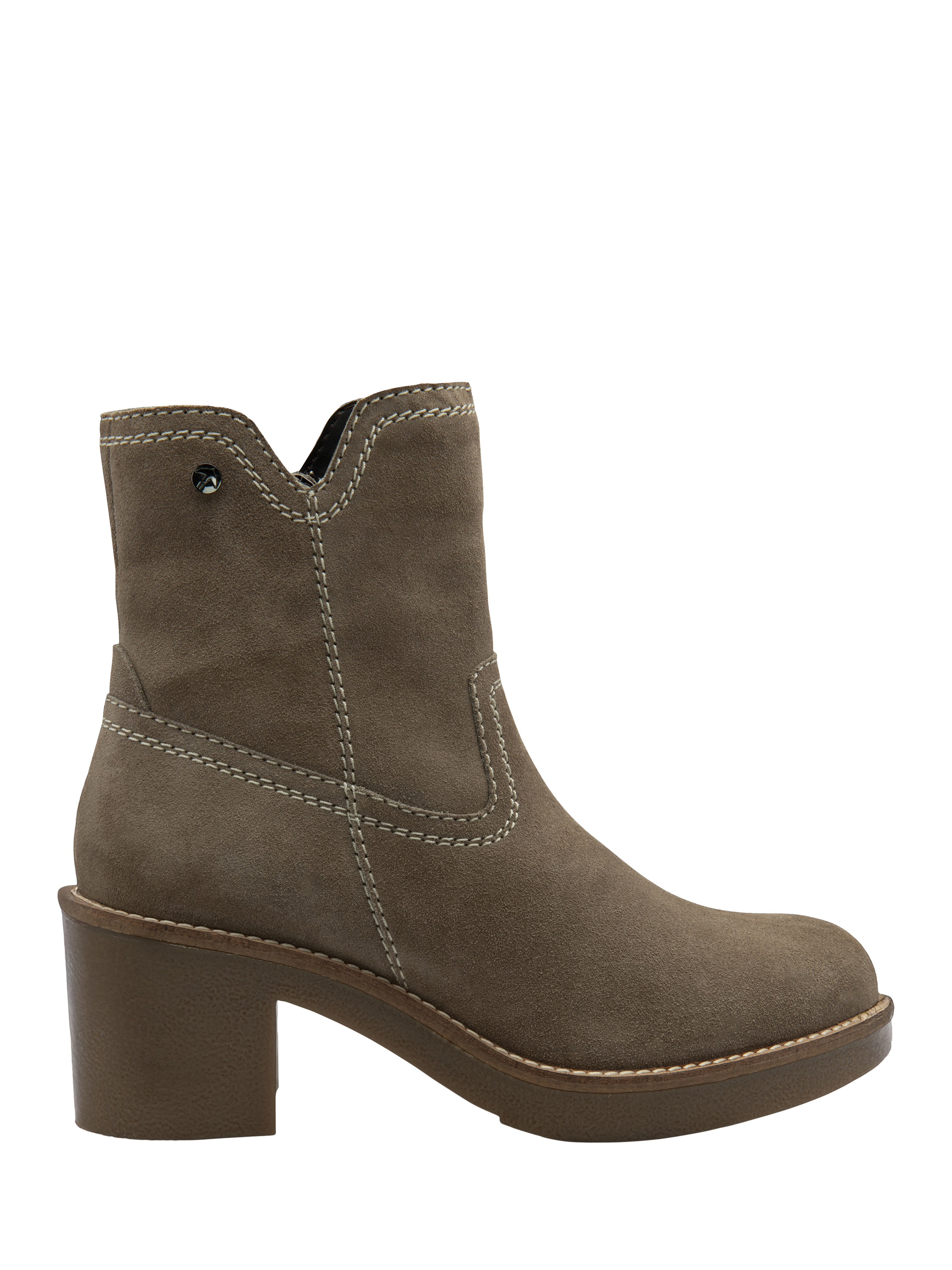 Product image 1 of 4, which shows Ravel Lawers Suede Ankle Boots, Taupe, 3