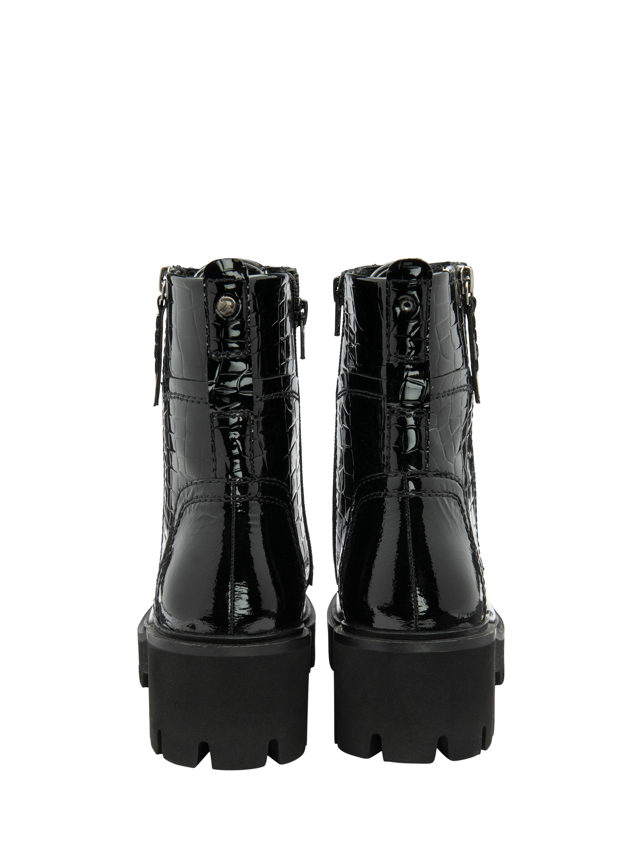 Product image 3 of 4, which shows Ravel Leith Leather Lace Up Biker Boots, Black, 3
