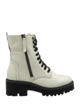 Ravel Leith Leather Lace Up Biker Boots, Oatmilk