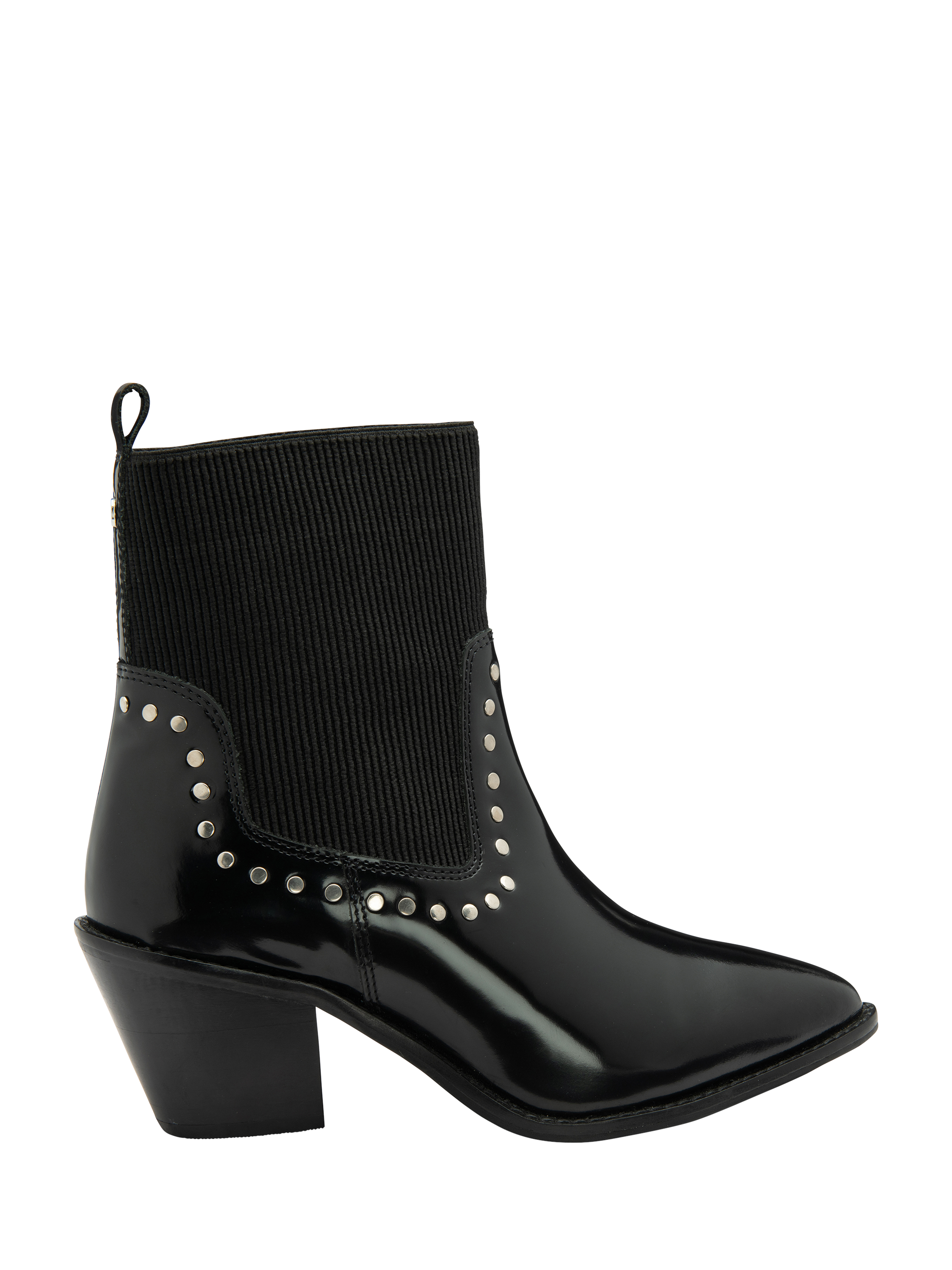 Product image 1 of 4, which shows Ravel Octon Leather Western Ankle Boots, Black, 3