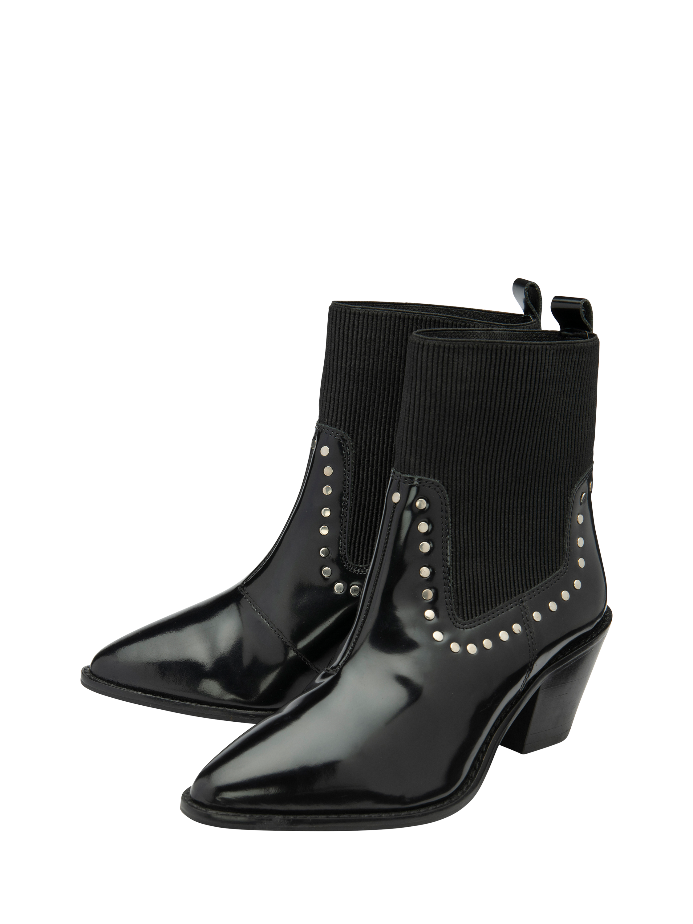 Product image 2 of 4, which shows Ravel Octon Leather Western Ankle Boots, Black, 3