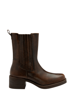 Ravel Pallma Leather Block Heel Ankle Boots, Chestnut, Chestnut