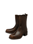 Ravel Pallma Leather Block Heel Ankle Boots, Chestnut