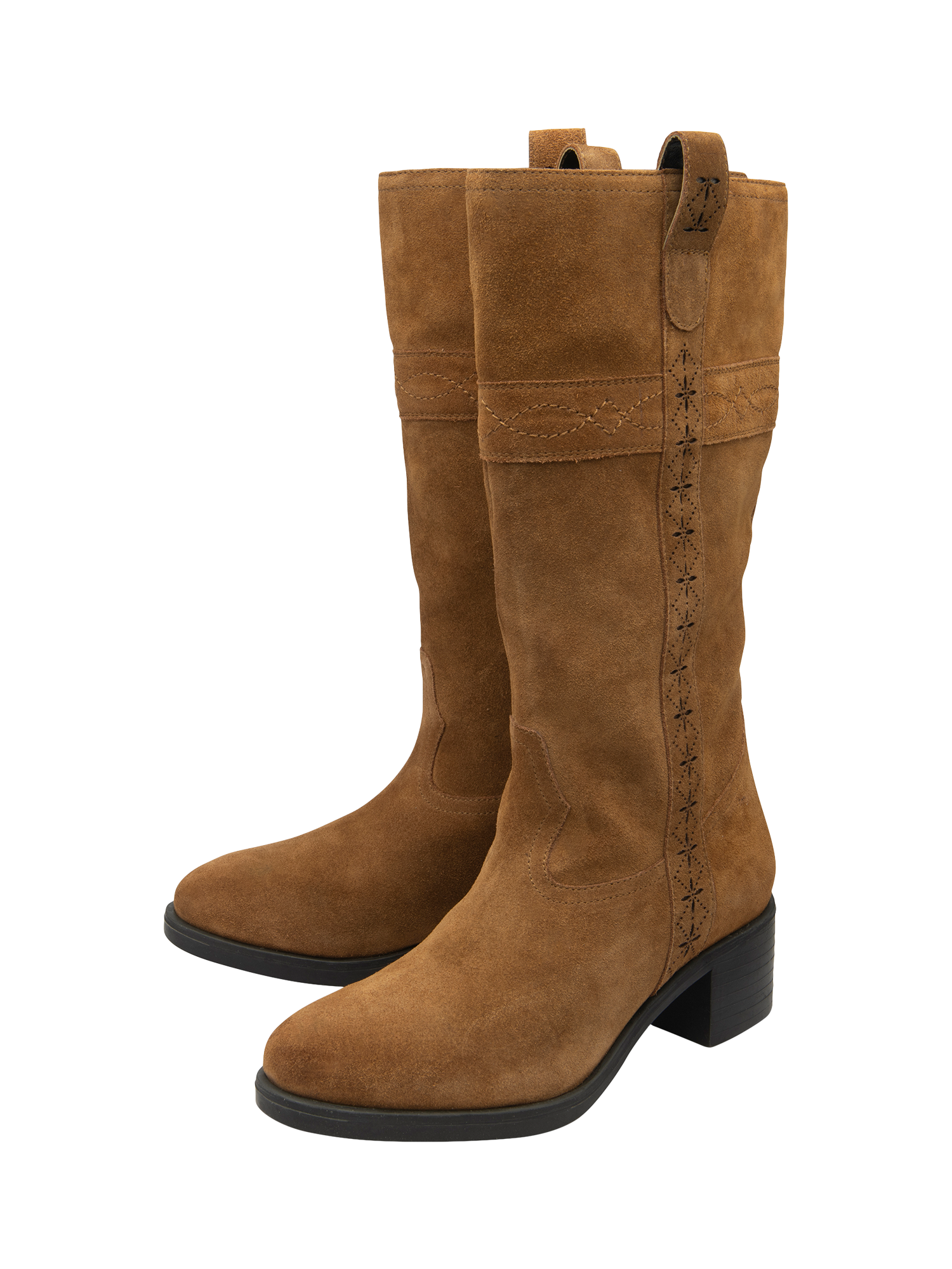 Product image 2 of 4, which shows Ravel Pennan Suede Knee High Boots, Tan, 3