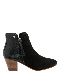 Ravel Tay Suede Stacked Heeled Ankle Boots, Black