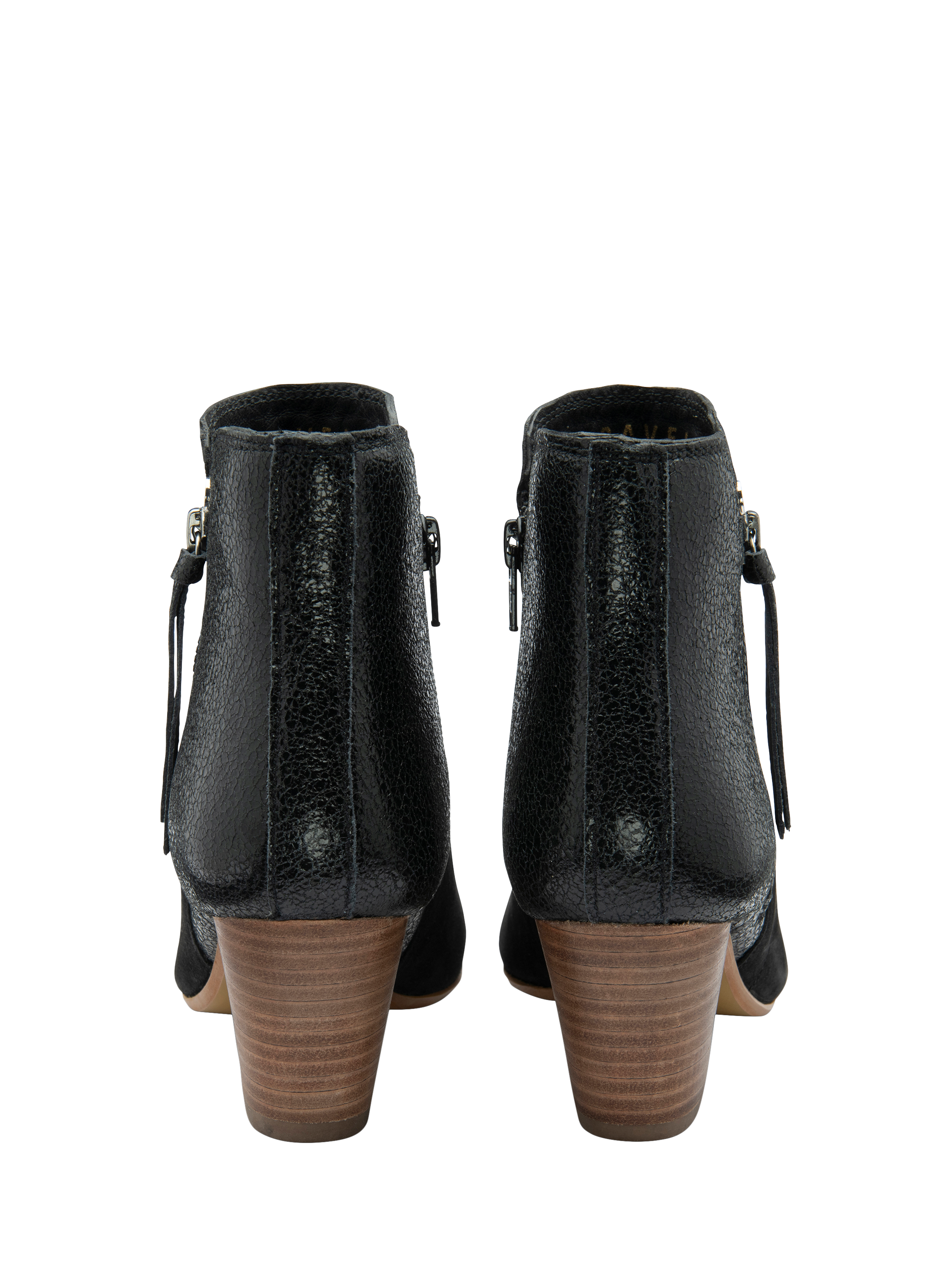 Product image 3 of 4, which shows Ravel Tay Suede Stacked Heeled Ankle Boots, Black, 3