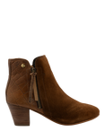 Ravel Tulli Suede Cuban Heel Ankle Boots, Teak