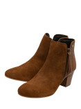 Ravel Tulli Suede Cuban Heel Ankle Boots, Teak