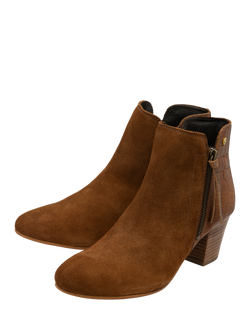Ravel Tulli Suede Cuban Heel Ankle Boots - view 2, Teak