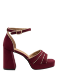 Ravel Ornsay Block Heel Strappy Sandals, Burgundy