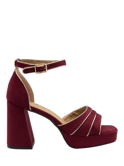 Ravel Ornsay Block Heel Strappy Sandals, Burgundy