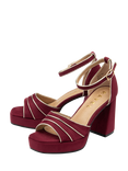 Ravel Ornsay Block Heel Strappy Sandals, Burgundy
