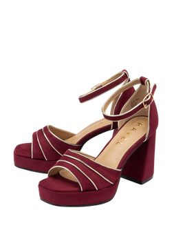 Ravel Ornsay Block Heel Strappy Sandals - view 2, Burgundy