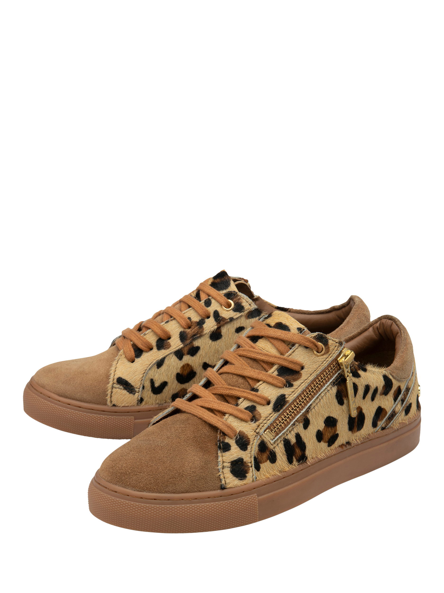 Product image 2 of 4, which shows Ravel Gage Leopard Print Zip Detail Trainers, Multi, 3
