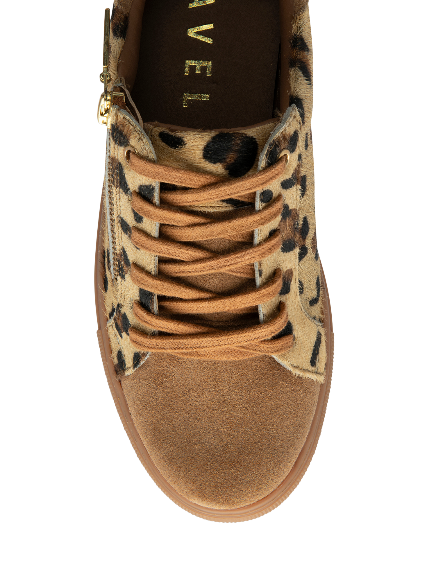 Product image 4 of 4, which shows Ravel Gage Leopard Print Zip Detail Trainers, Multi, 3