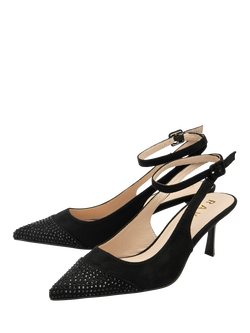 Ravel Catrine Embellished Slingback Court Shoes, Black - view 2, Black