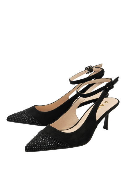 Ravel Catrine Embellished Slingback Court Shoes, Black - view 2, Black