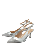 Ravel Catrine Embellished Slingback Court Shoes, Silver