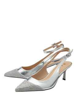 Ravel Catrine Embellished Slingback Court Shoes - view 2, Silver
