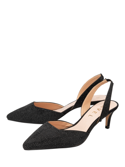 Ravel Mallow Slingback Kitten Heel Court Shoes - view 2, Black