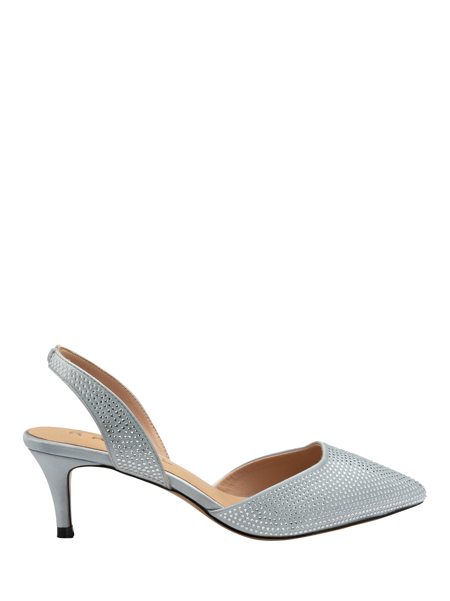 Ravel Mallow Slingback Kitten Heel Court Shoes, Silver