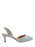 Ravel Mallow Slingback Kitten Heel Court Shoes, Silver