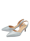 Ravel Mallow Slingback Kitten Heel Court Shoes, Silver