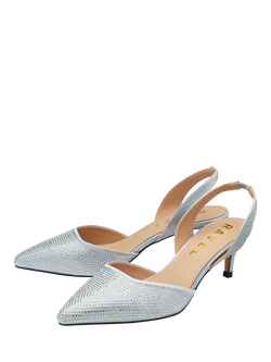Ravel Mallow Slingback Kitten Heel Court Shoes, Silver - view 2, Silver