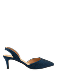 Ravel Mallow Slingback Kitten Heel Court Shoes, Navy