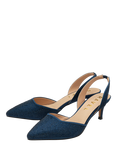 Ravel Mallow Slingback Kitten Heel Court Shoes, Navy