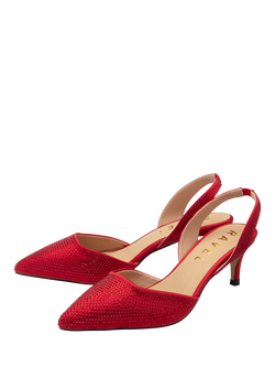 Ravel Mallow Slingback Kitten Heel Court Shoes - view 2, Red
