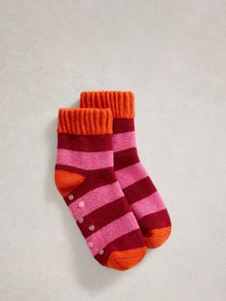 White Stuff Striped Wool Blend Ankle Socks, Red/Multi
