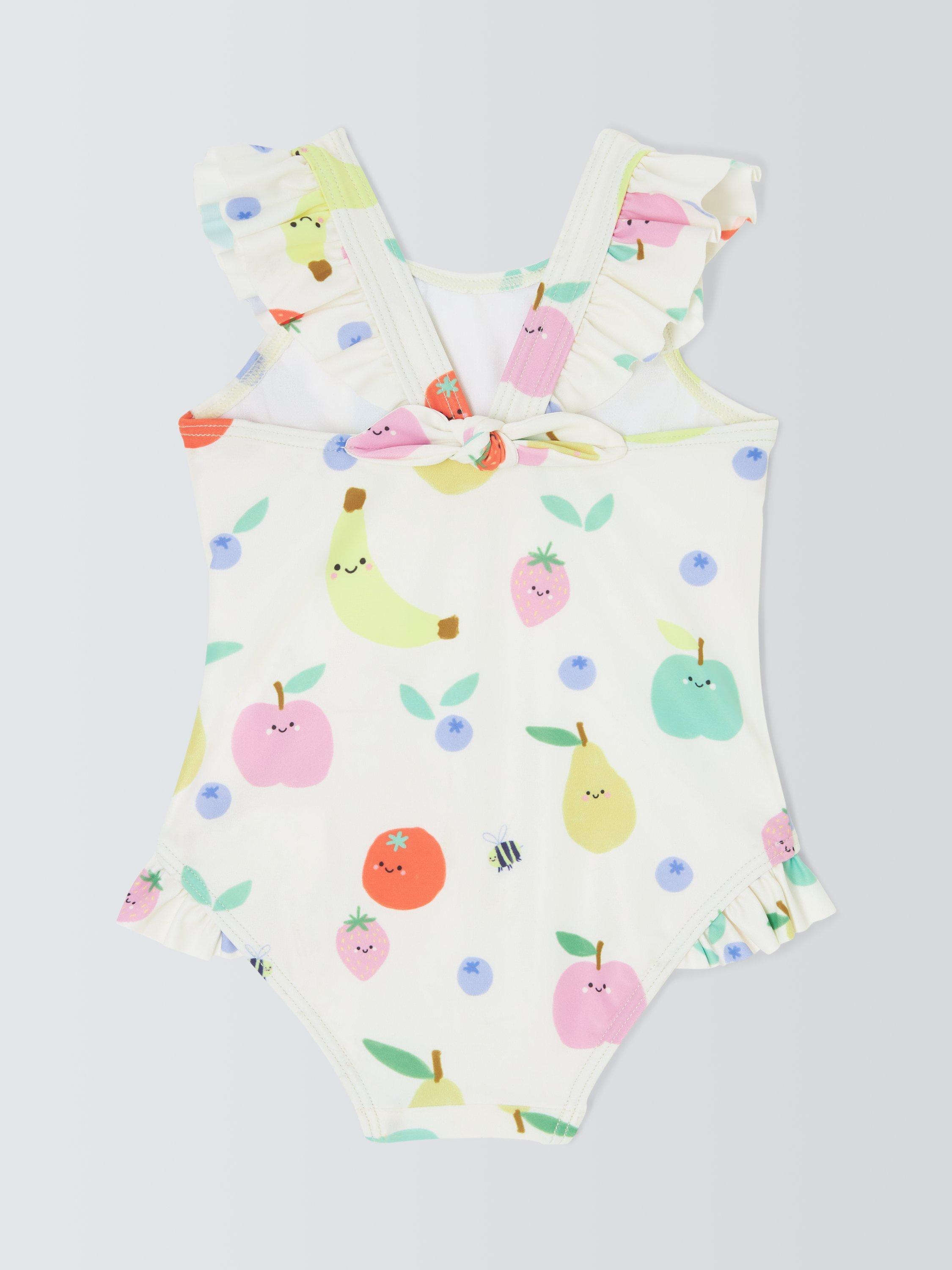 Product image 2 of 3, which shows John Lewis Baby Fruit Swimsuit, White Multi, 3-6 months