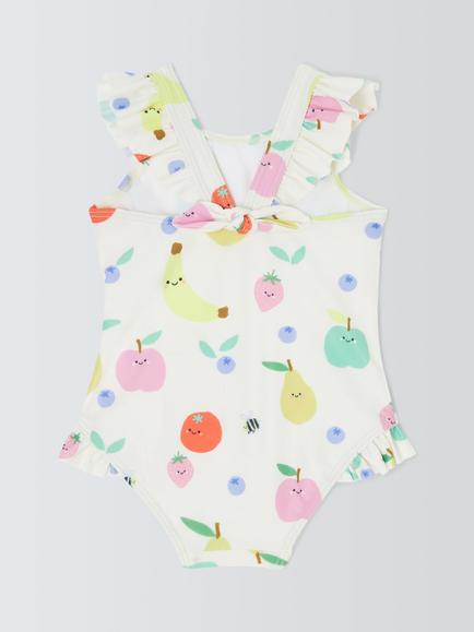 John Lewis Baby Fruit Swimsuit, White Multi - view 2, White Multi