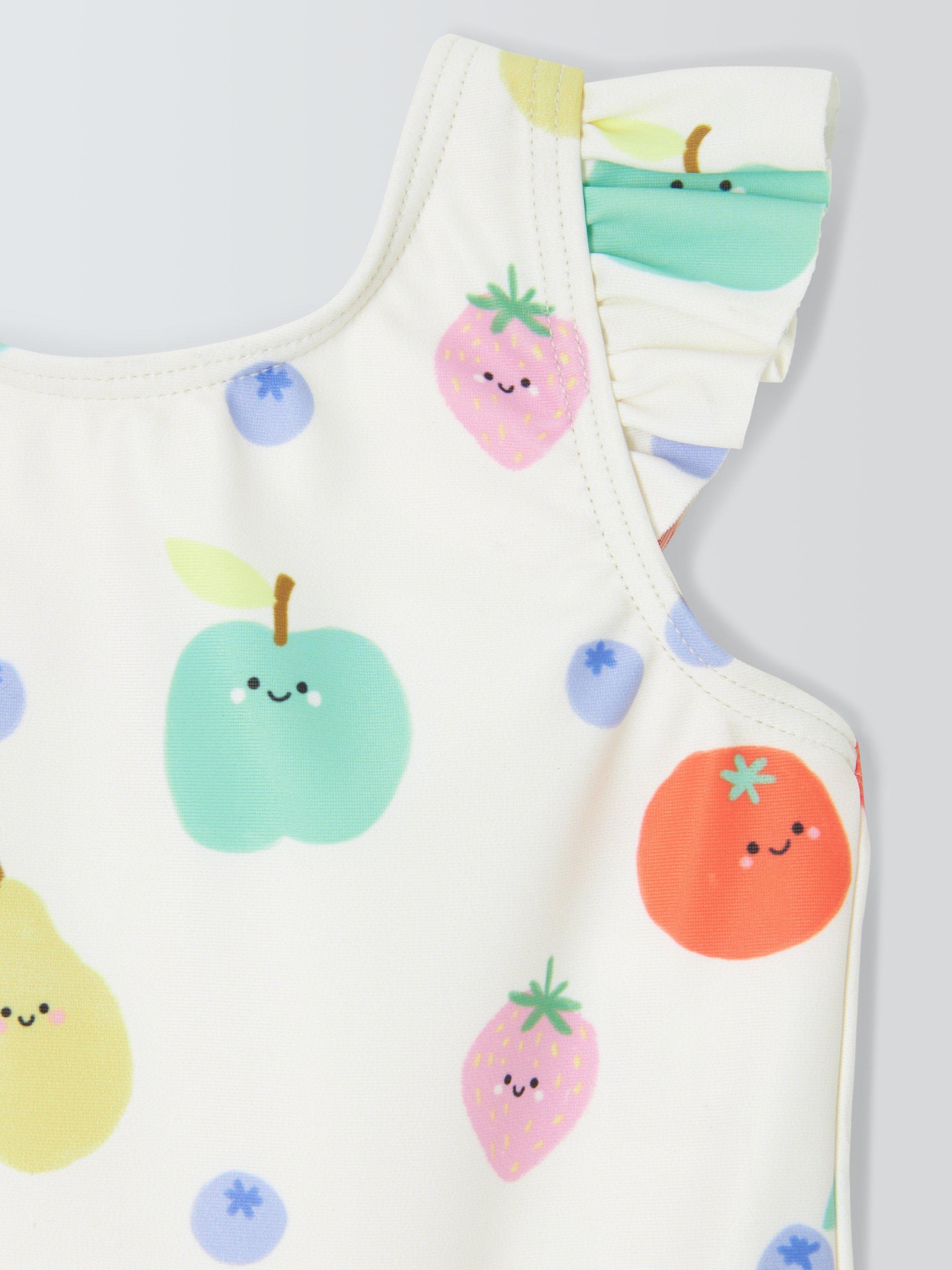 Product image 3 of 3, which shows John Lewis Baby Fruit Swimsuit, White Multi, 3-6 months