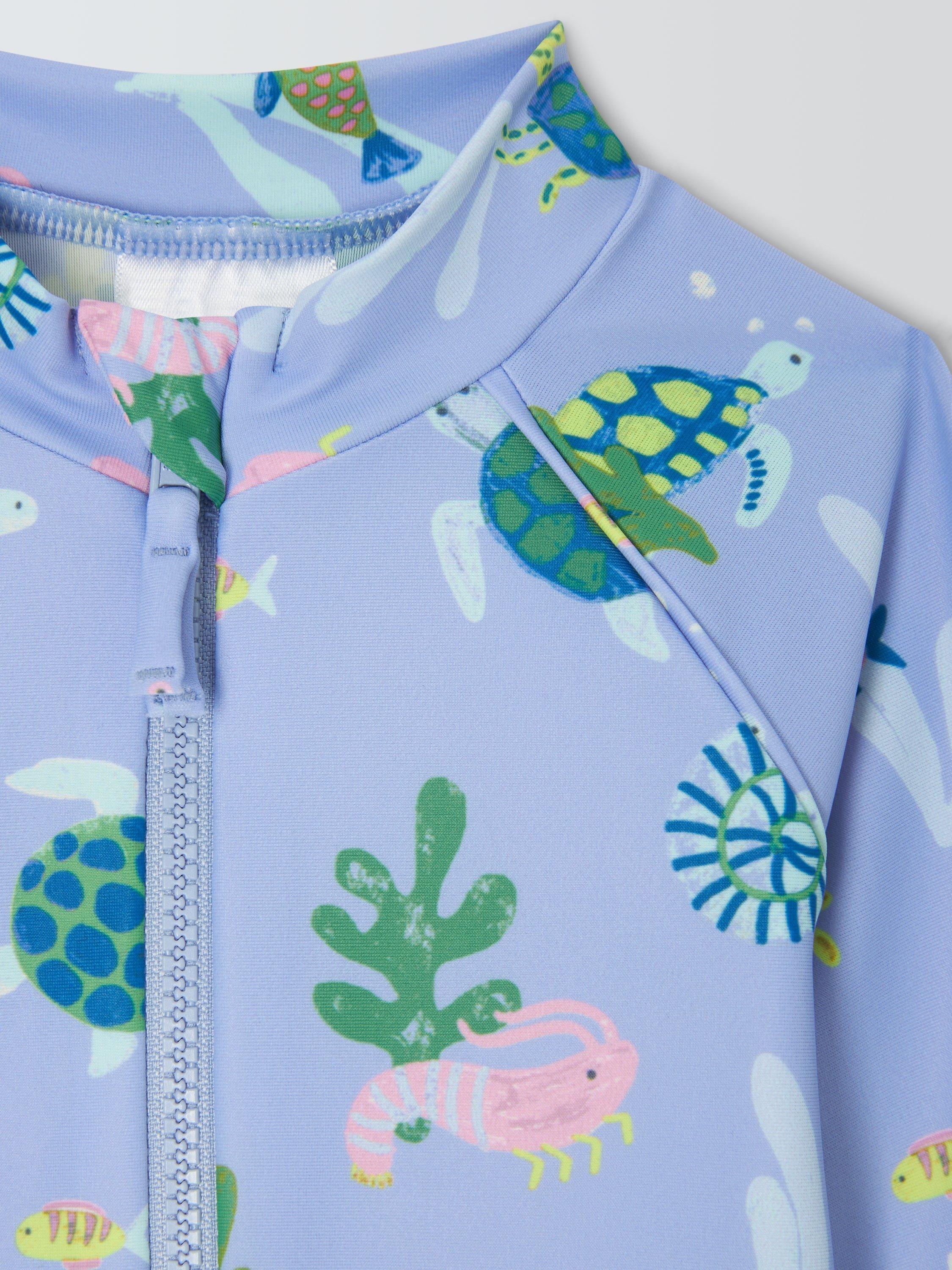 Product image 3 of 3, which shows John Lewis Baby Rockpool Sunpro Swimuit, Blue Multi, 3-6 months