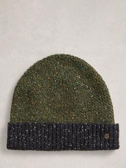 White Stuff Charlie Lambswool Blend Beanie, Green/Multi, Green/Multi
