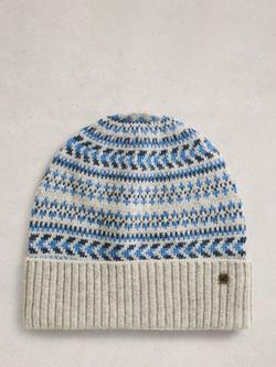 White Stuff Sean Fair Isle Beanie, Grey/Multi, Grey/Multi