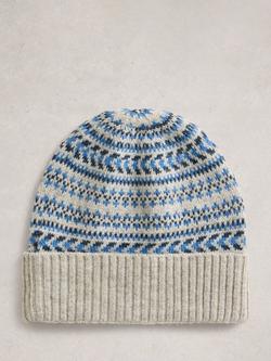 White Stuff Sean Fair Isle Beanie, Grey/Multi - view 2, Grey/Multi
