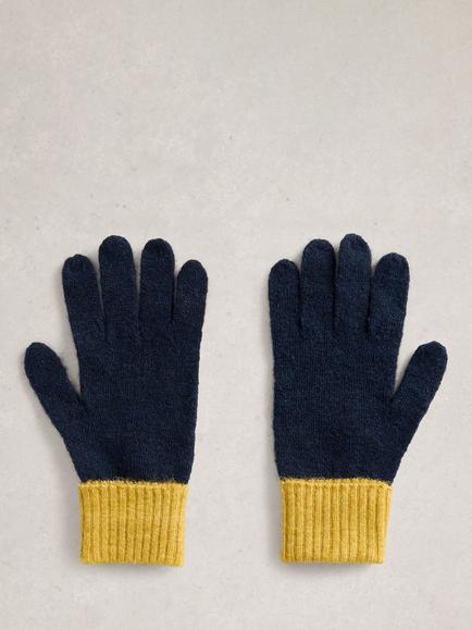 White Stuff Sammy Lambswool Blend Gloves, Navy/Multi - view 2, Navy/Multi