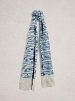 White Stuff Sean Fair Isle Scarf, Grey/Multi, Grey/Multi
