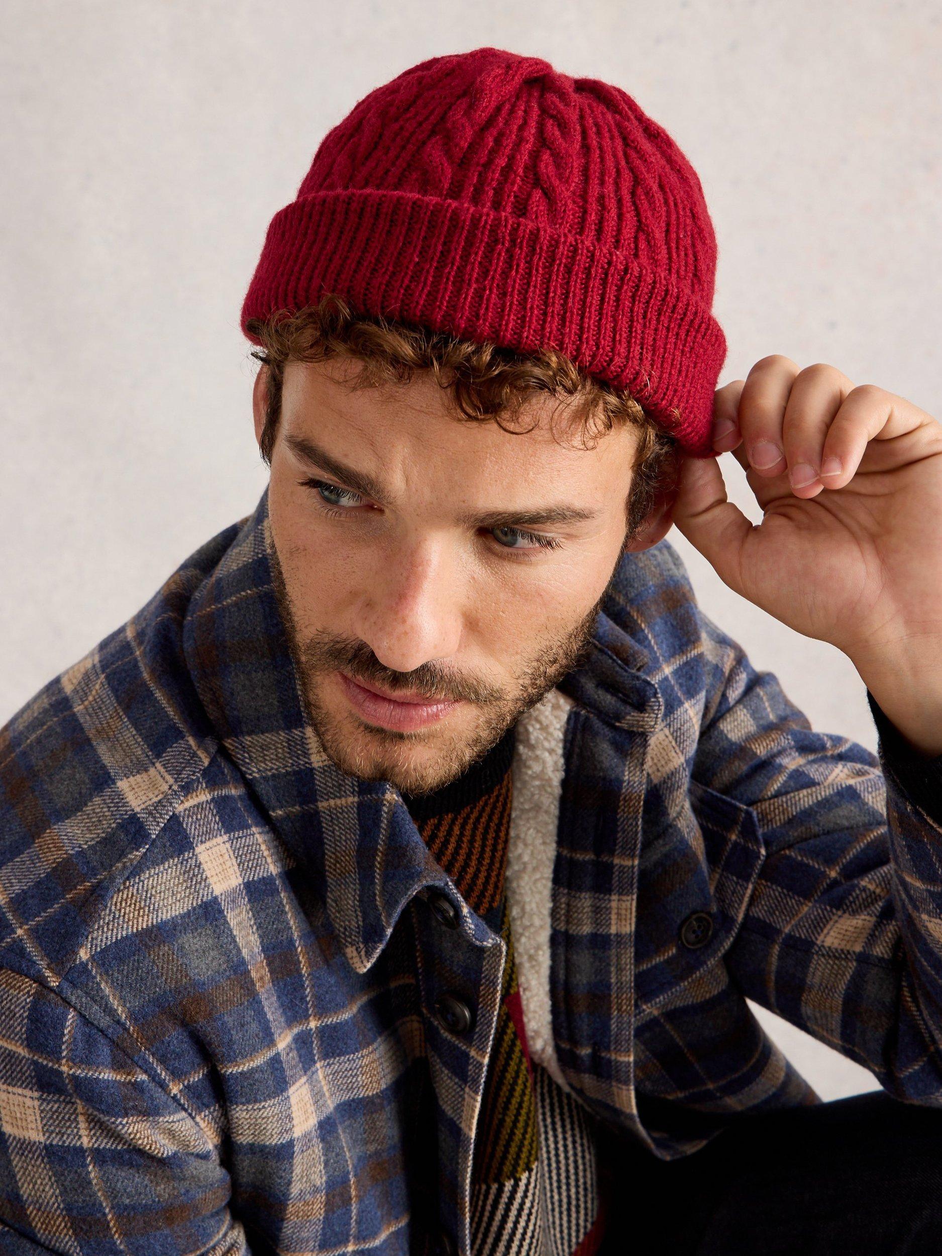 Product image 2 of 3, which shows White Stuff Freddie Lambswool Beanie, Dark Orange, One Size