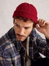 White Stuff Freddie Lambswool Beanie, Dark Orange