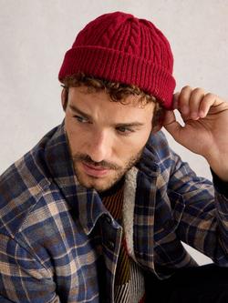 White Stuff Freddie Lambswool Beanie, Dark Orange - view 2, Dark Orange